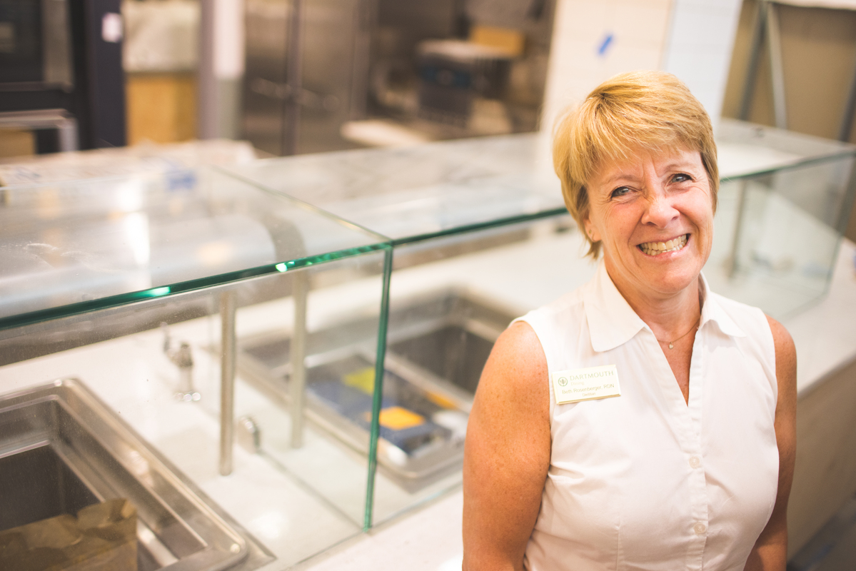 Nutritionist Beth Rosenberger in dining hall